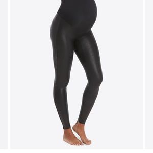 Spanx maternity faux leather leggings Medium